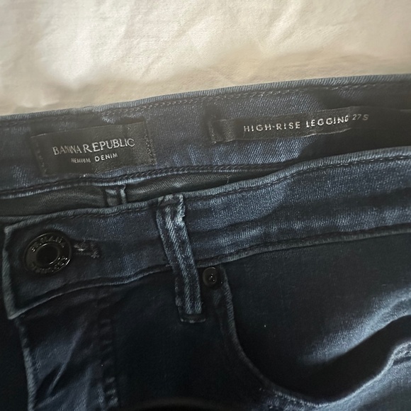 Banana Republic High Rise Denim Legging - Dark Wash Sz 27 Short - Picture 2 of 5
